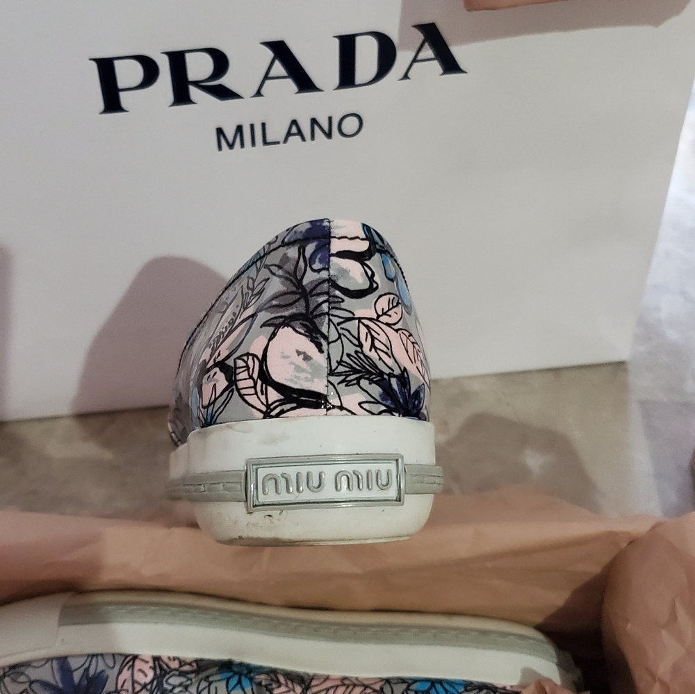 Miu Miu Prada Toe Cap Flowe Shoes Slip On Size 6 - image 4